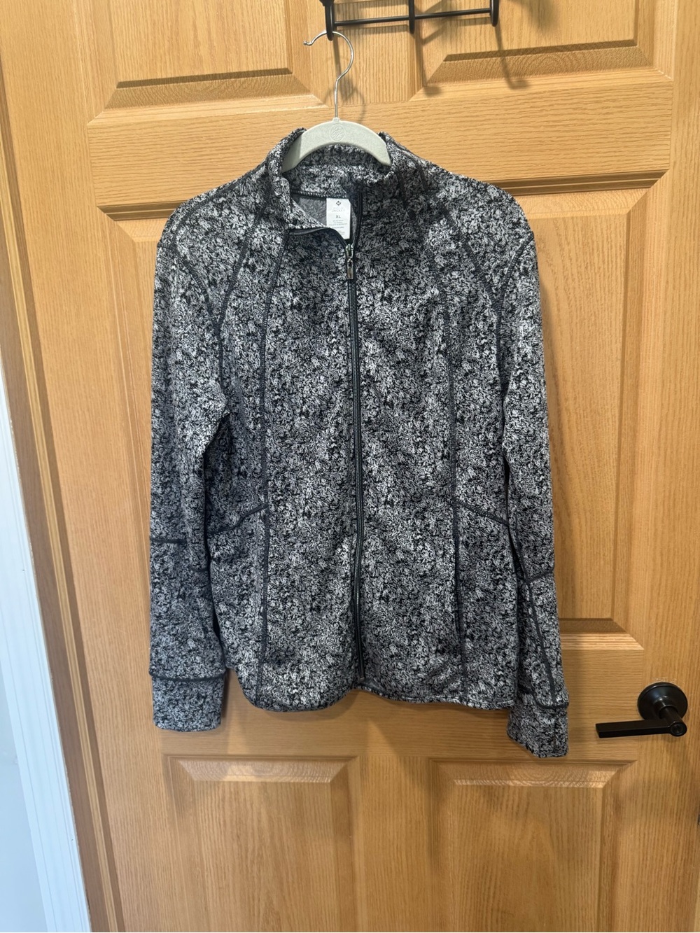 Women's Gray Marled Full-Zip Bomber Jacket